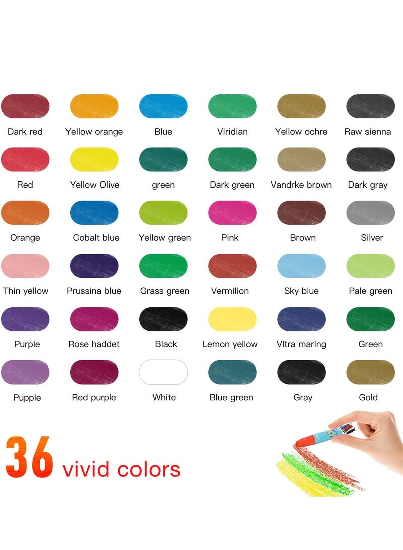 SYOSI Oil Pastels, 36 Color Non Toxic Oil Pastels for Kids,Students Crayons Art School Supplies Oil Pastel Art Supply, Kids Oil Pastel, Students Painting Drawing Oil Paint Drawing Sticks - Image 3