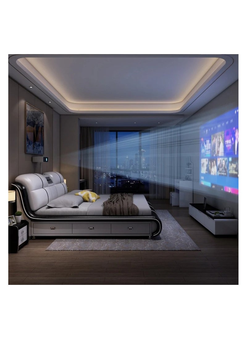 AWD - Smart Bed King Size Provided with Projector Massage Bluetooth Speaker Storage Drawers Safe Air Purifier Clock Display Bedroom Essential King Size Bed Luxurious Modern Smart Bed. - Image 1