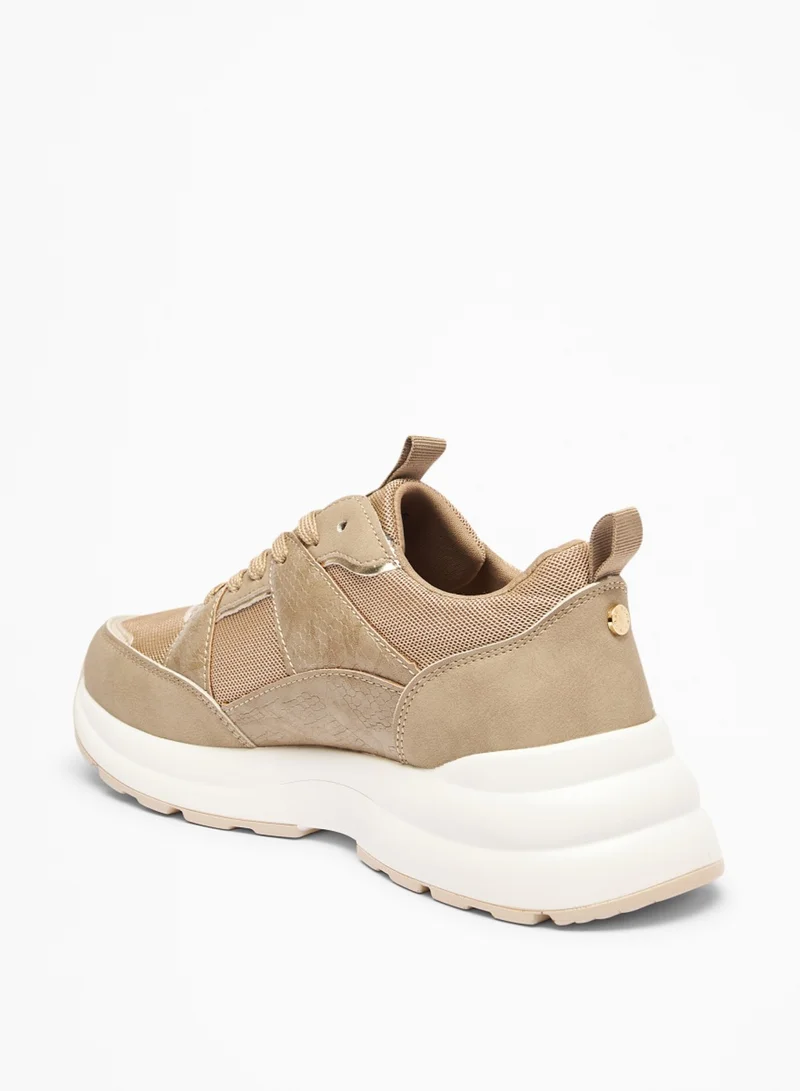 Flora Bella By Shoexpress Womens Textured Lace Up Low Ankle Casual Sneakers By Shoexpress