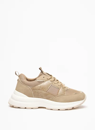 Flora Bella By Shoexpress Womens Textured Lace Up Low Ankle Casual Sneakers By Shoexpress
