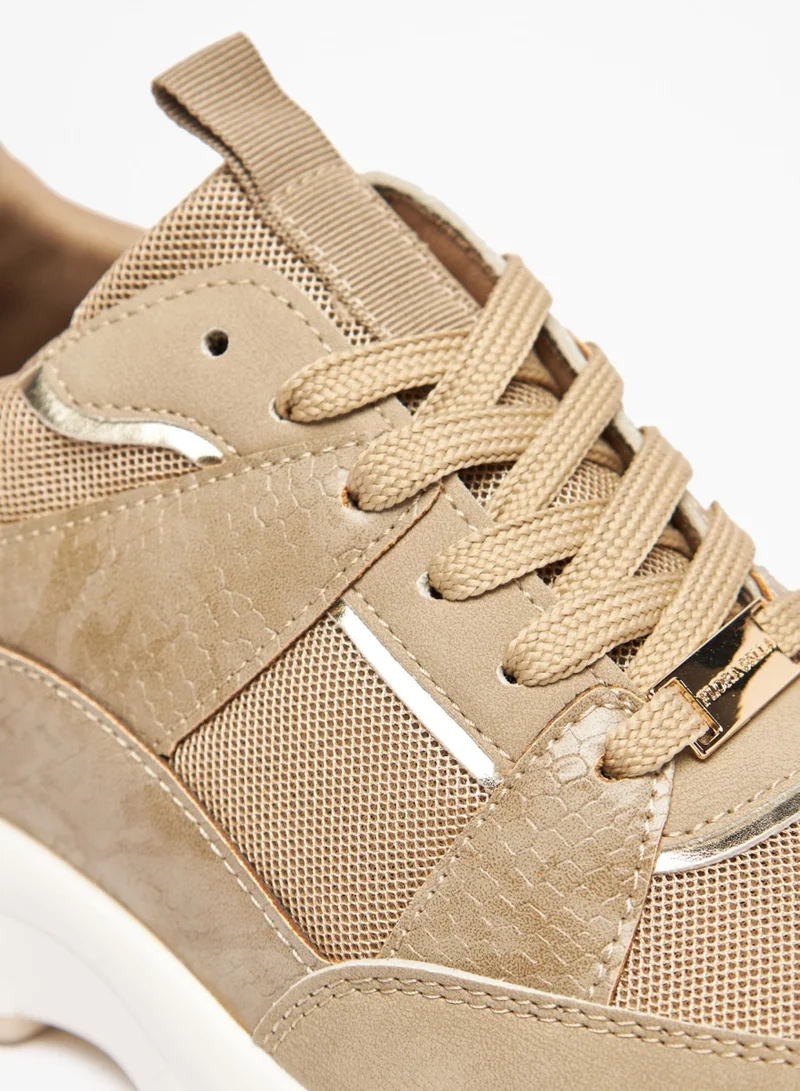 Flora Bella By Shoexpress Womens Textured Lace Up Low Ankle Casual Sneakers By Shoexpress