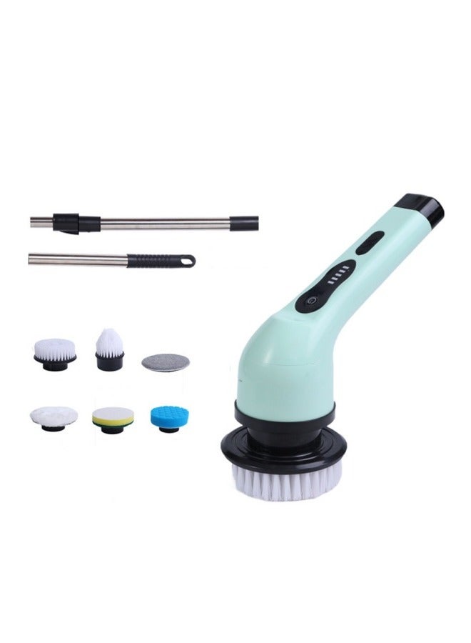MIXDE Electric Spin Scrubber,Cordless Powerful Scrub Brush For Cleaning Bathroom,Kitchen,Shower Tub And Floor Tile With Adjustable Extension Long Handle And 6 Replaceable Brush Heads - Image 1