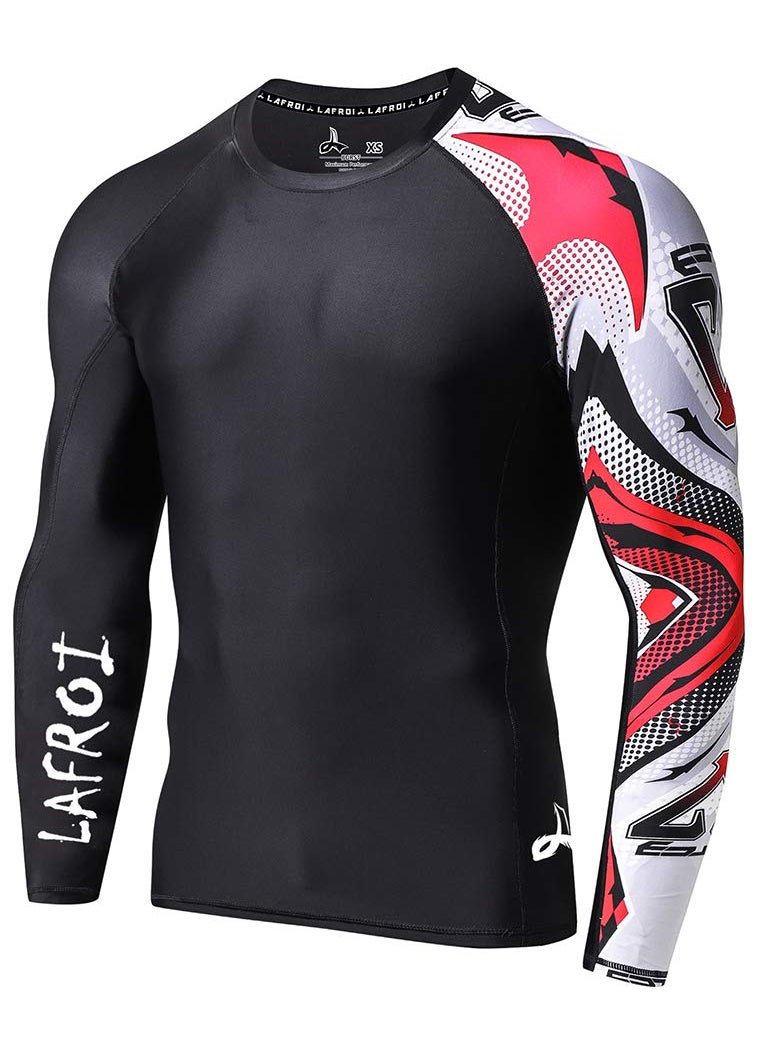 LAFROI LAFROI Men's Long Sleeve UPF 50+ Baselayer Skins Performance Fit Compression Rash Guard-CLYYB Asym Mecha Size LG  - Image 1