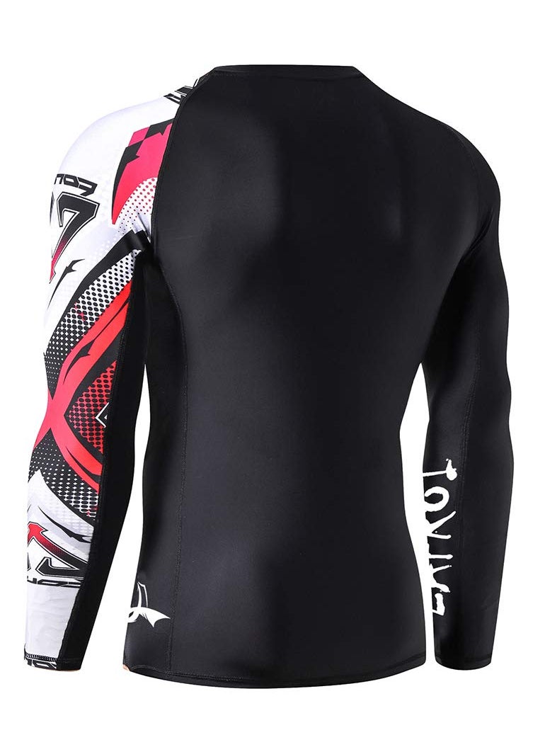 LAFROI LAFROI Men's Long Sleeve UPF 50+ Baselayer Skins Performance Fit Compression Rash Guard-CLYYB Asym Mecha Size LG  - Image 4