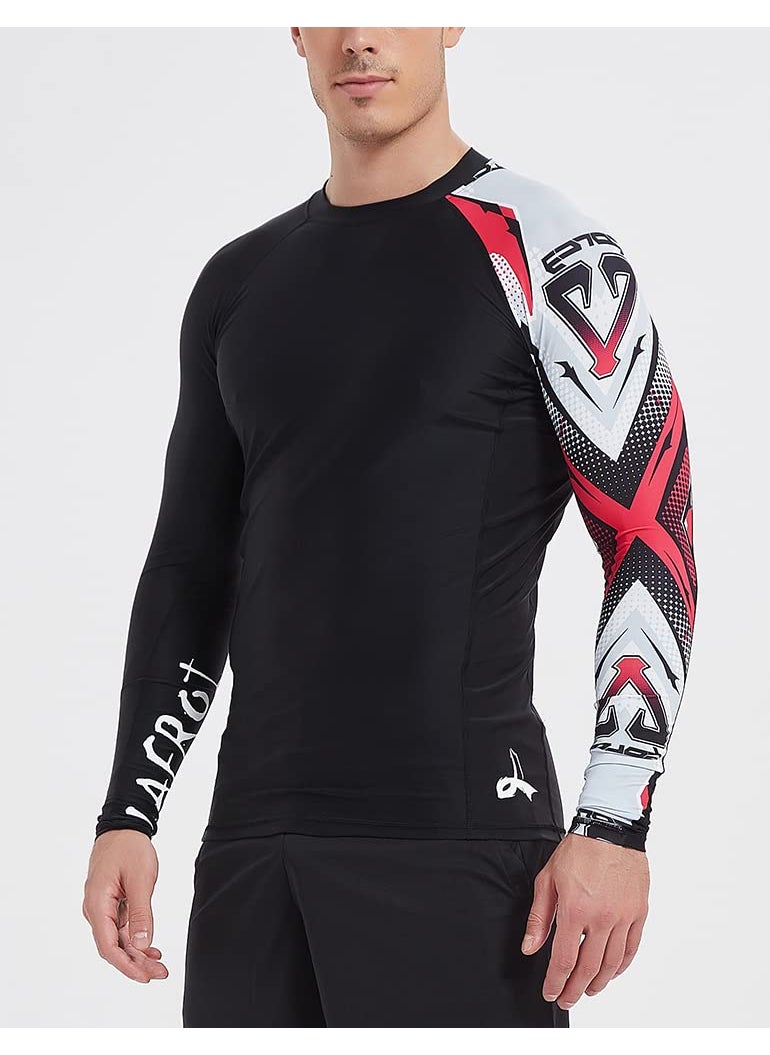LAFROI LAFROI Men's Long Sleeve UPF 50+ Baselayer Skins Performance Fit Compression Rash Guard-CLYYB Asym Mecha Size LG  - Image 5