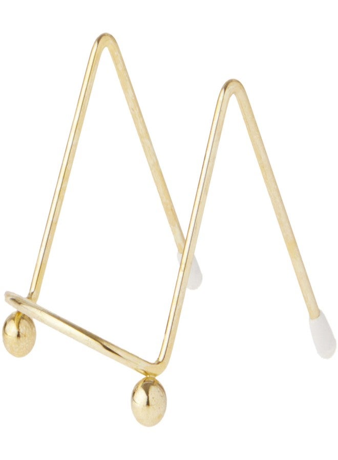 Bard's Brass Wire Easel for Small, Flat Items, 2.5" H x 2.25" W x 3.25" D, Pack of 3