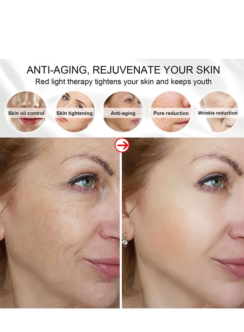 Excefore قناع العلاج بالضوء LED، سيليكون مرن بأربعة ألوان وأطوال موجية لتنعيم الخطوط الدقيقة والتجاعيد على الوجه بالكامل، وشد البشرة، ومنع ظهور حب الشباب، وتقليل الاحمرار والتهيج - Image 2