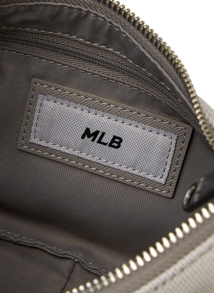 MLB Classic Lettering Jacquard Underarm Shoulder Bag New York Yankees Light Grey - Image 5