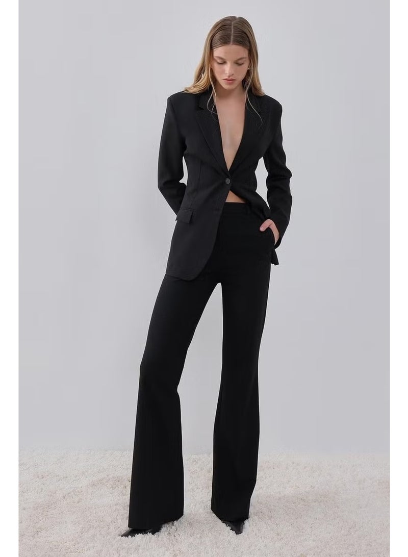 Pieces Of Melon Black Flare Leg Trousers - Image 1