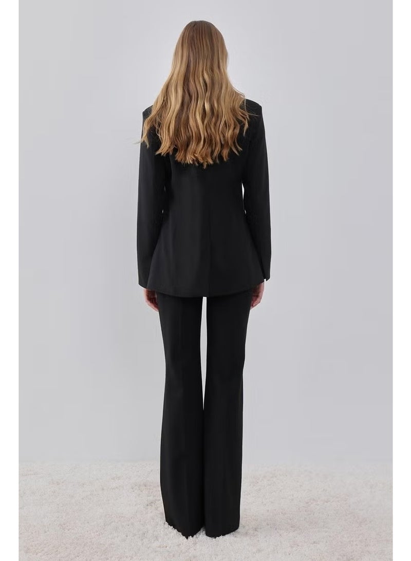 Pieces Of Melon Black Flare Leg Trousers - Image 4