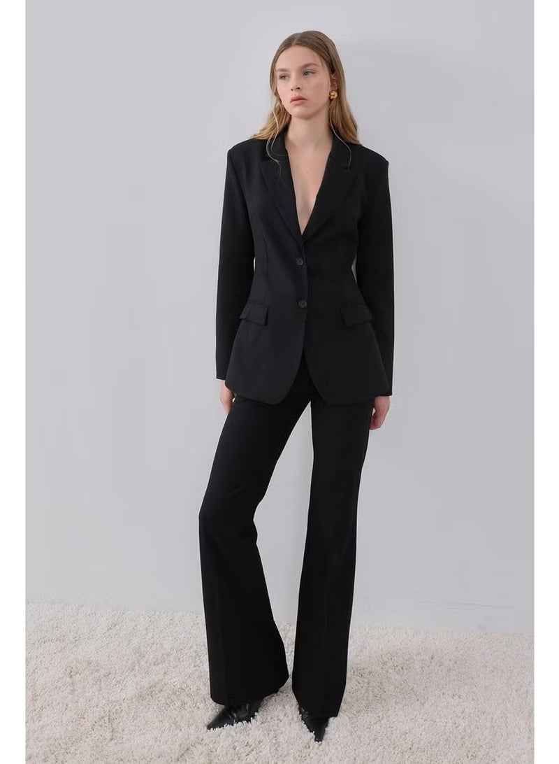 Pieces Of Melon Black Flare Leg Trousers - Image 2