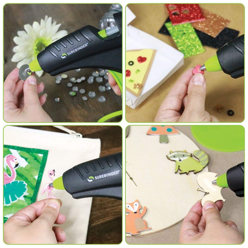 Surebonder DT-270FKIT Full Size Dual Temperature Glue Gun with 12-4-Inch Standard All Purpose Glue Sticks,Black,green - Image 4