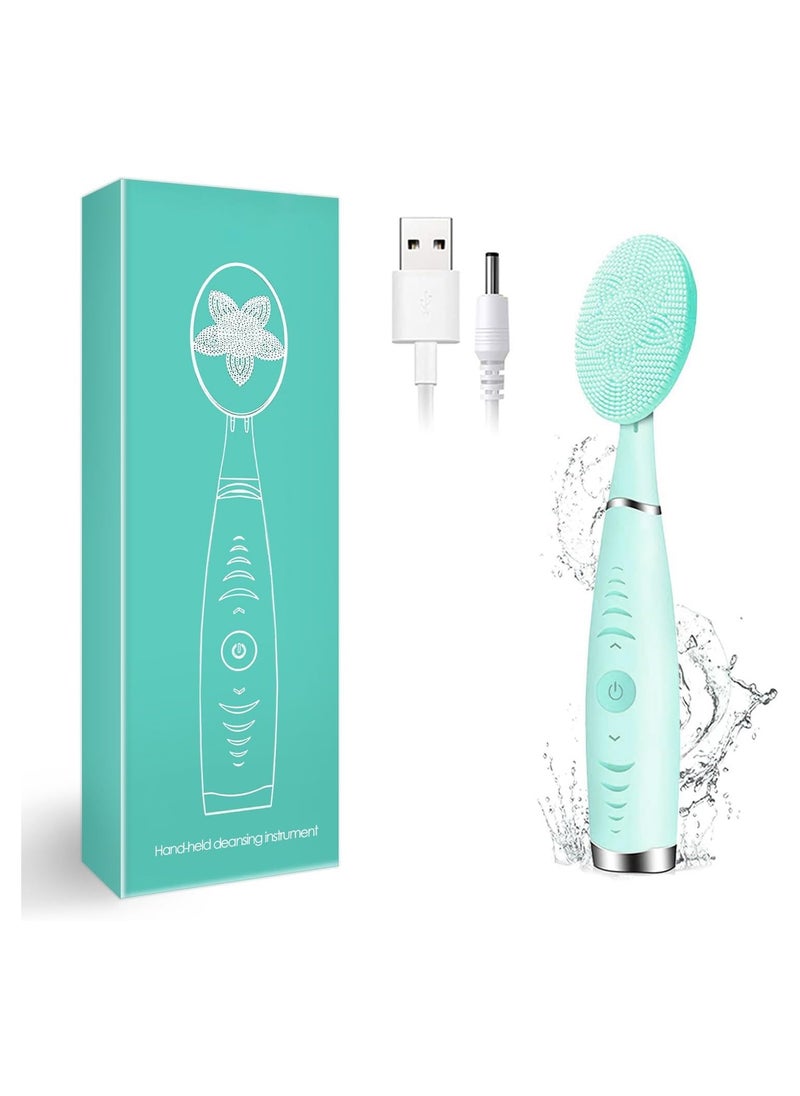 Cleansing brush, portable handle cleansing brush, 5 adjustable speed vibration rechargeable cleansing brush, deep cleansing gentle exfoliating massage
