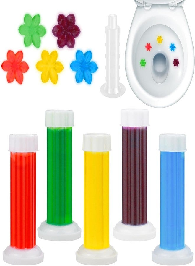 SKYZONE EXPORT 2pcs Toilet Cleaning Gel Flower Bathroom Cleaner Toilet Fresheners Air Fresher For Remove Bad Smell Bad Odor, Long-Lasting Refills Gel Stamp Injection Multicolor Pack of 2 - Image 1