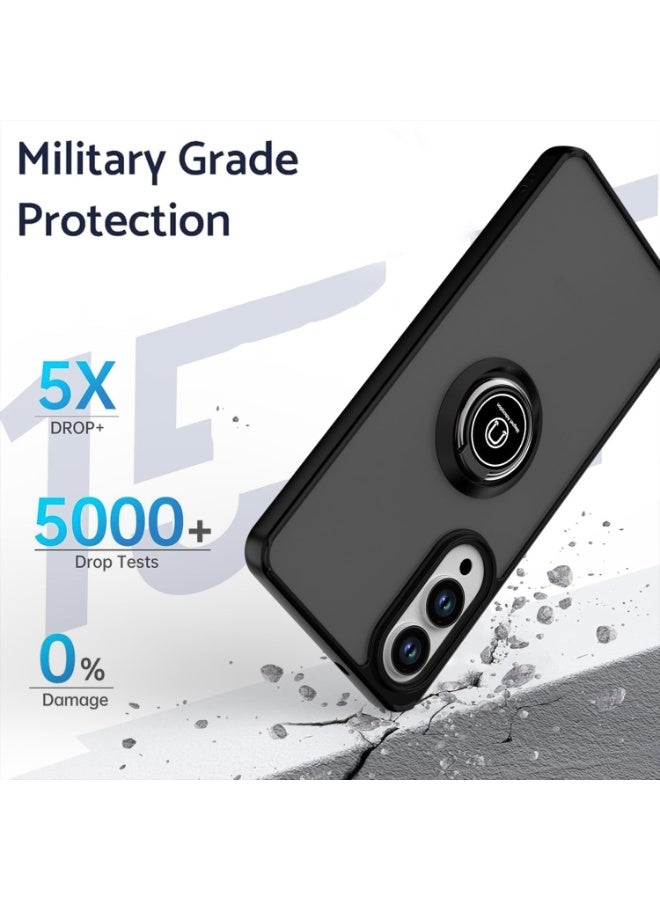 Muzz حافظة لهاتف فيفو V50 لايت غطاء مع حلقة معدنية حامل قبضة قاعدة مغناطيسية مقاومة للصدمات خلفية صلبة غير لامعة لحافظة فيفو V50 لايت 5G (أخضر) - Image 5