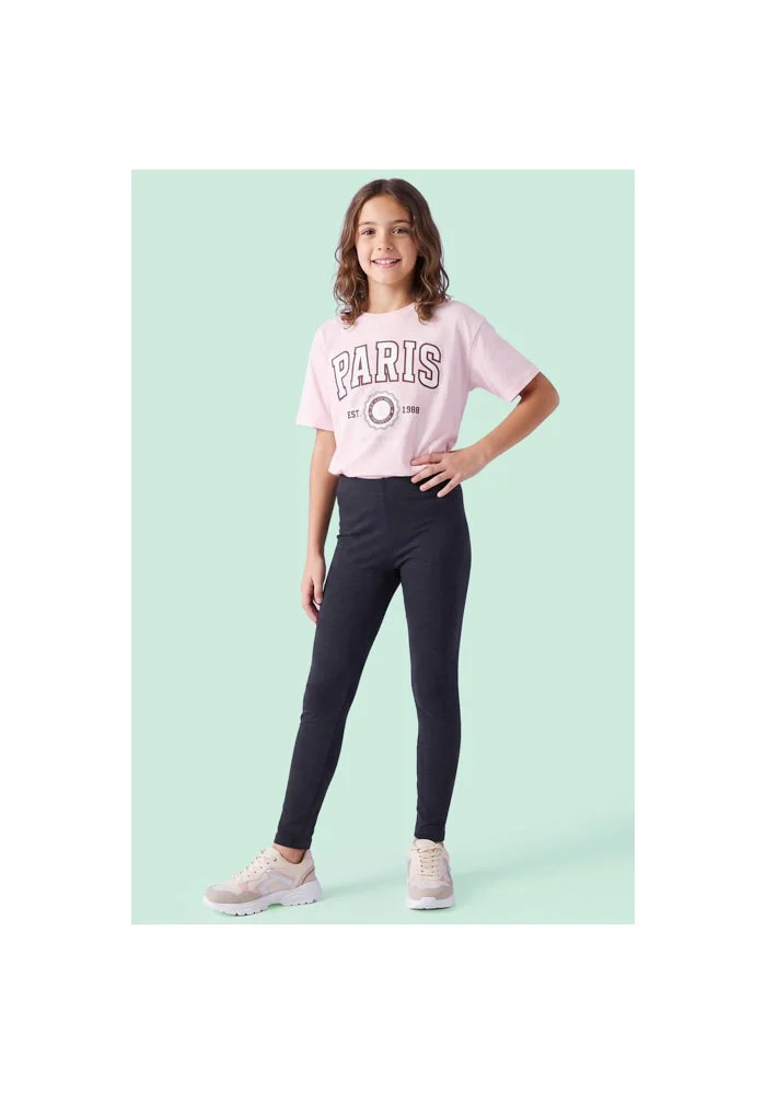 R&b Solid Leggings with Elastic Waist