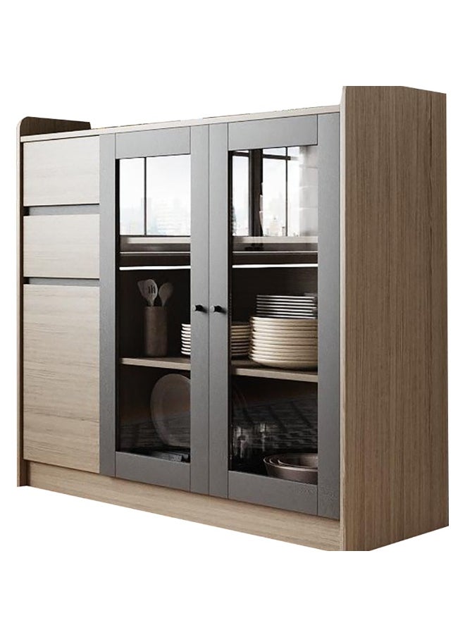 ROYALOAK Royaloak Dexter Side Board | MDF | Melamine & High Glossy | Kitchen Cabinet | Crockery Cabinet | Durable & Long-lasting | Two Drawers | Four Shelves  - Image 1