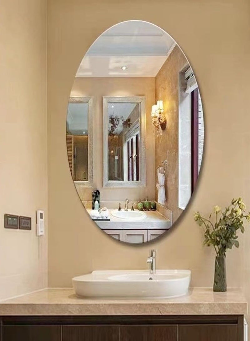 Kimaya 3D Art DIY Acrylic Wall Mirror Sticker – Oval Shape Home Décor for Living Room & Bedroom, Modern Decorative Wall Sticker for Interior Design (45 x 60 cm) - Image 1