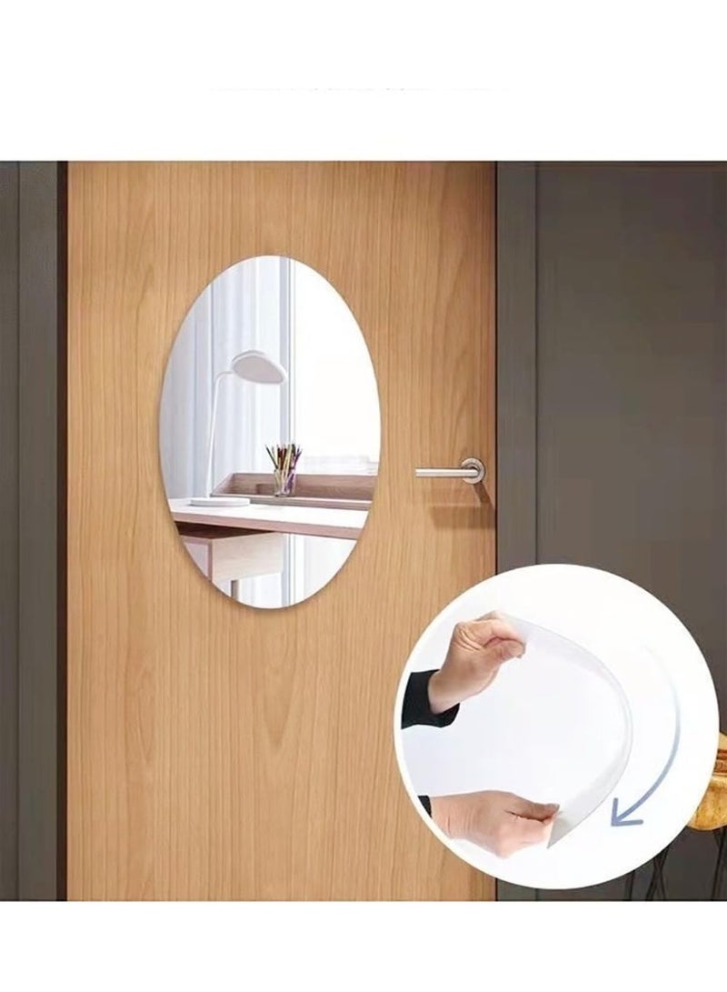 Kimaya 3D Art DIY Acrylic Wall Mirror Sticker – Oval Shape Home Décor for Living Room & Bedroom, Modern Decorative Wall Sticker for Interior Design (45 x 60 cm) - Image 2