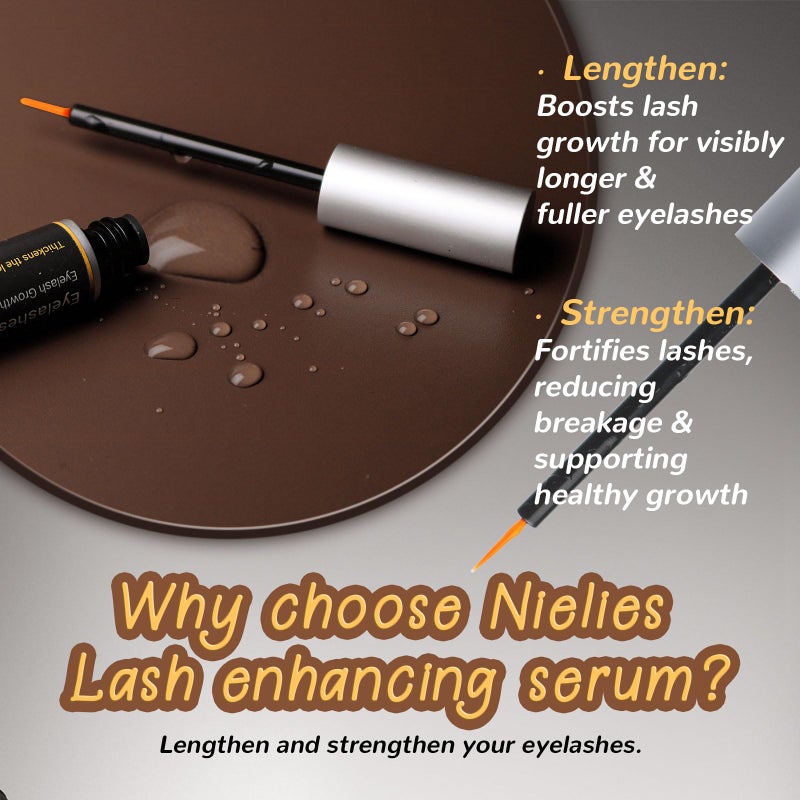 Nielies Lash & Brow Growth Serum â€“ Eyelash Enhancer for Longer Lashes, Suero para PestaÃ±as Crecimiento, Eyebrow Serum for Women, SÃ©rum para PestaÃ±as y Cejas, Rapid Lash Booster - Image 3