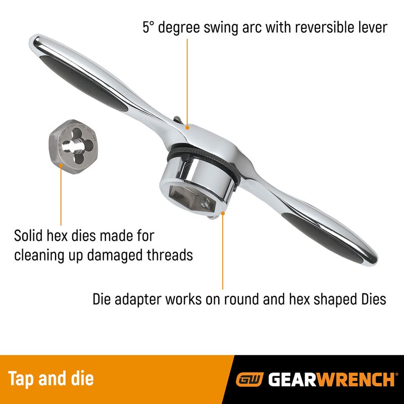 GEARWRENCH 42 Piece Ratcheting Tap & Die Set, Metric - 3886 - Image 2