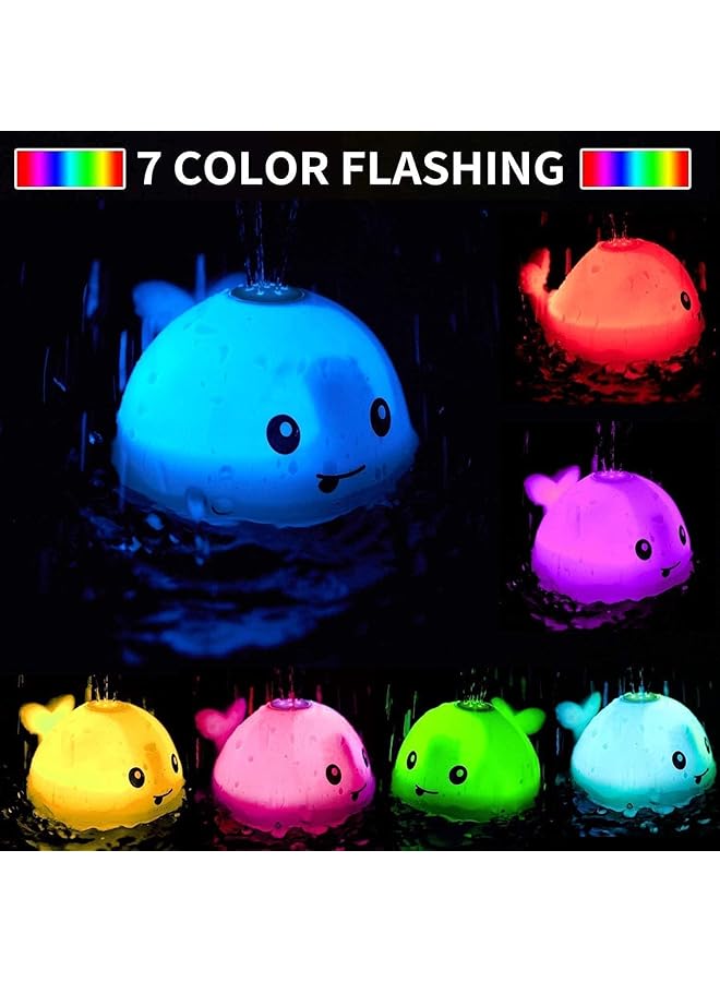 إيروريكس ألعاب حمام أطفال مُحسّنة لعام 2024، ألعاب حمام مضيئة للأطفال من عمر 1 إلى 3 سنوات، من عمر 6 إلى 12 شهرًا، حمام الحوت - Image 3