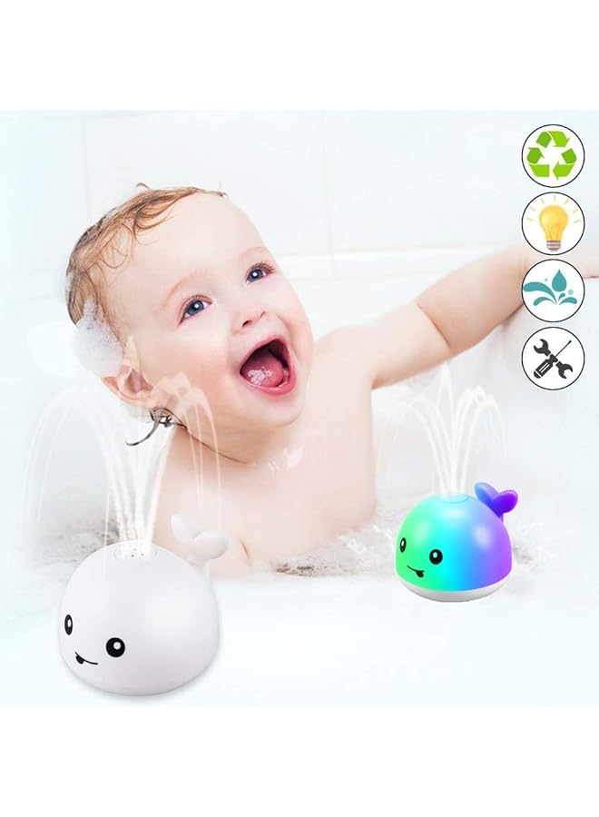 إيروريكس ألعاب حمام أطفال مُحسّنة لعام 2024، ألعاب حمام مضيئة للأطفال من عمر 1 إلى 3 سنوات، من عمر 6 إلى 12 شهرًا، حمام الحوت - Image 5