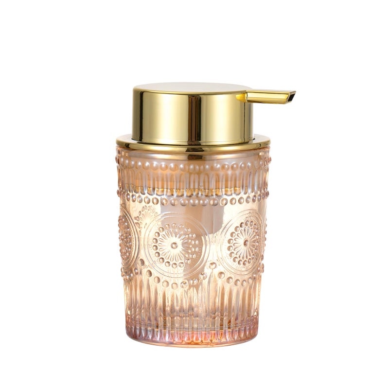 LEICURACE Glass Foam Soap Dispenser - Toothbrush Holder & Refillable Lotion Dispenser (S-Gold-Foaming) - Image 1