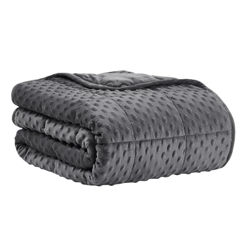 CuteKing Weighted Blanket - Weighted Blanket with Premium Glass Beads - Heavy Blanket Crystal Velvet for Comfort Sleep - Thick Blanket All Season (12lbs, 48"x72", Grey Bubble) - Image 1