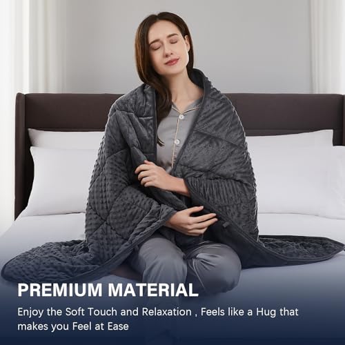 CuteKing Weighted Blanket - Weighted Blanket with Premium Glass Beads - Heavy Blanket Crystal Velvet for Comfort Sleep - Thick Blanket All Season (12lbs, 48"x72", Grey Bubble) - Image 2