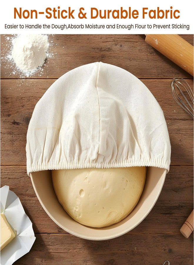 ValueBargain 3Pcs Bowl Covers for Bread Proofing, 9 Inch Reusable Sourdough Covers for Proofing Cover Basket Cloth Bowls Liner Cover for Rising, Ideal for Dough Rising, Easy to Clean (Beige, Round) - Image 4