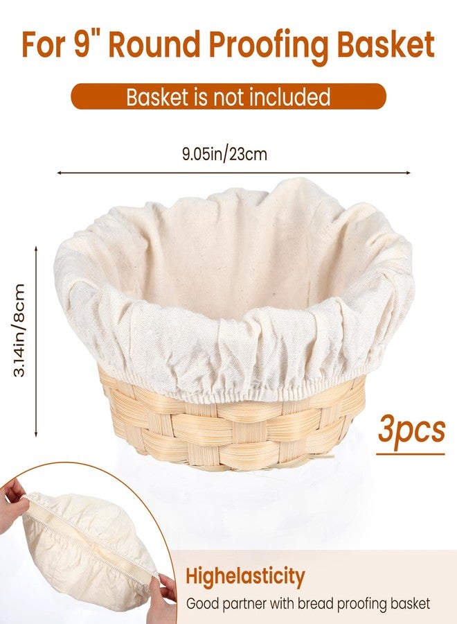 ValueBargain 3Pcs Bowl Covers for Bread Proofing, 9 Inch Reusable Sourdough Covers for Proofing Cover Basket Cloth Bowls Liner Cover for Rising, Ideal for Dough Rising, Easy to Clean (Beige, Round) - Image 2
