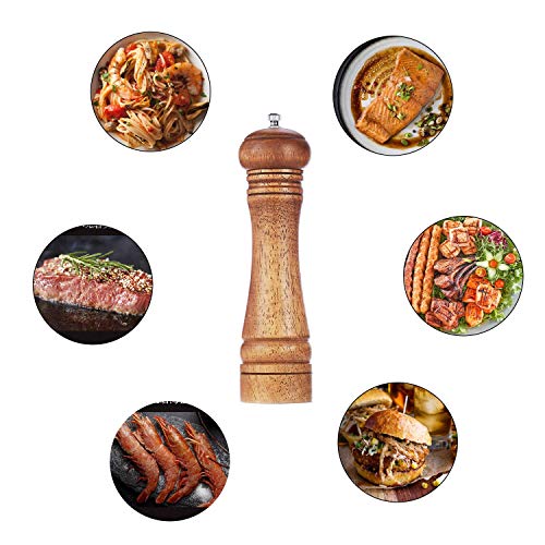 Gulex® Wood Pepper Grinder Pepper Mill,Adjustable Coarseness 8 Inch Wooden Peppermill, Ceramic Grinding Mechanism Salt Mill Refillable (1 pack) - Image 5