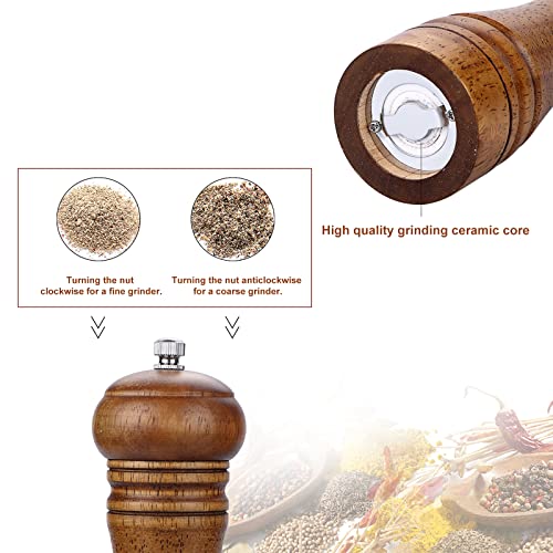 Gulex® Wood Pepper Grinder Pepper Mill,Adjustable Coarseness 8 Inch Wooden Peppermill, Ceramic Grinding Mechanism Salt Mill Refillable (1 pack) - Image 3