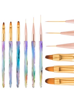 ANCIRS ANCIRS 6 Pack Nail Art Liner Brush for DIY Salon Dipping Powder Cleaner for Nail Art Design Supplies Acrylic Gel Nail Drawing Pens for Manicure Extension Polish Painting 