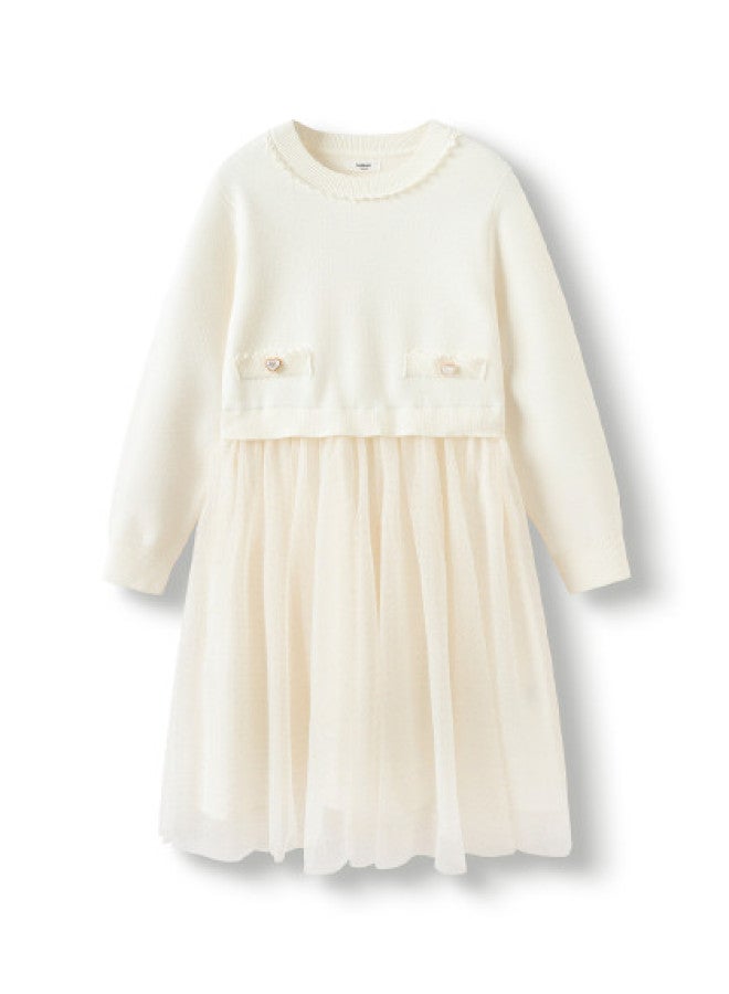 Balabala Girl's Dress, Children's Skirt, Big Girl Tulle Princess Dress, Spring/autumn Kids' Fashion, High-end Sweet Style - Image 1