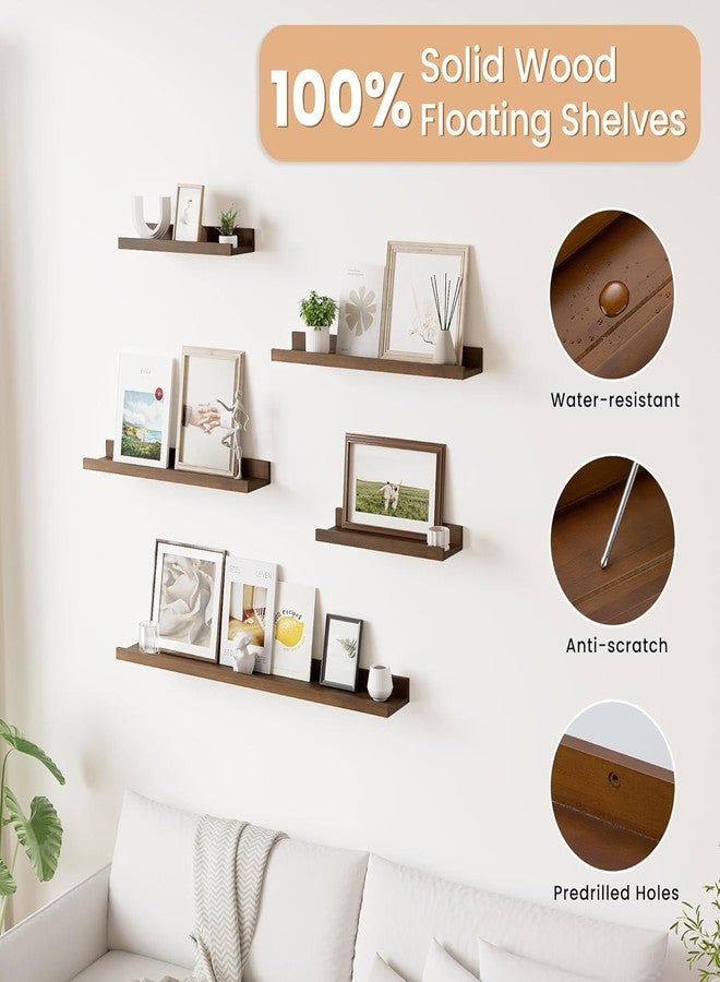 WOODAMIYA® Wooden Wall Mounting Shelves for Decorative Wall Shelf for Books, Décor, and Display - Elegant Space-Saving Design (Teak Finish, 46 INCH) - Image 5