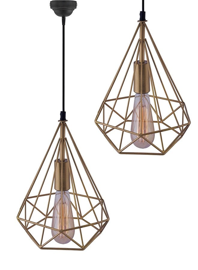 SVDK Golden Diamond Hanging Light, Ceiling Lights for Pendant Light, Home Decor Items for Living Room (Pack of 1, Bulb Not Included) - Image 1
