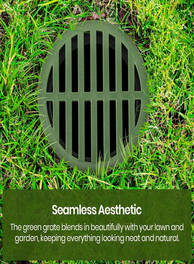 Calvana (2-Pack) Calvana 4” Plastic Round Drainage Grate Cover, Fits 4” Pipes, Prevents Debris, Ideal for Lawns, Patios, and Walkways, Durable UV-Resistant Plastic, Easy Installation, Green - Image 5