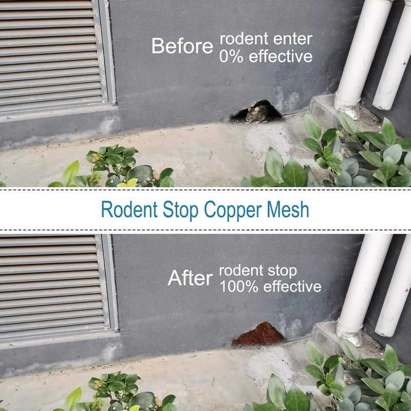 GERAWOO Pure Copper Mesh Rodent Pest Control, 20 Feet Fine Wire Mesh Roll for Mouse Hole Filler, Rat Snail Slug Deterrent & Trap for Indoors, Garden - Image 2