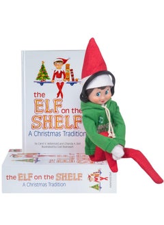 The Elf on the Shelf Elf On The Shelf Boy with Jingle Jam Hoodie Set - Blue Eyed Boy Elf Doll with Book and Hoodie with DJ Headphones - Customize Your Elf with Unique DJ Spinning Holiday Tunes - Elf Figure Clothing Pack  - Image 1
