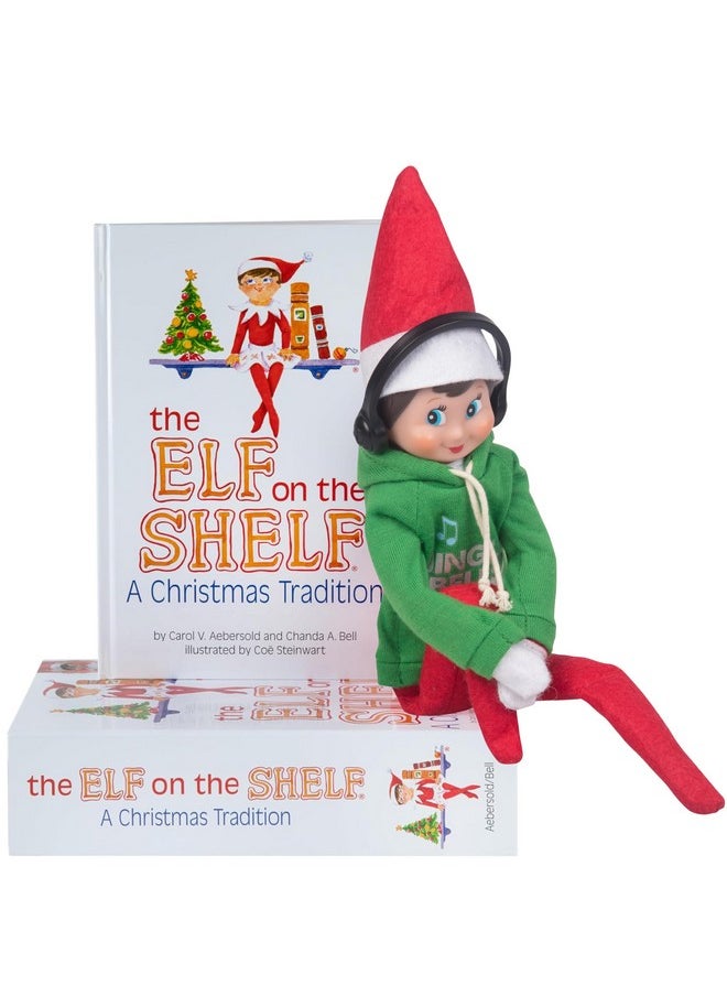 The Elf on the Shelf Elf On The Shelf Boy with Jingle Jam Hoodie Set - Blue Eyed Boy Elf Doll with Book and Hoodie with DJ Headphones - Customize Your Elf with Unique DJ Spinning Holiday Tunes - Elf Figure Clothing Pack  - Image 1