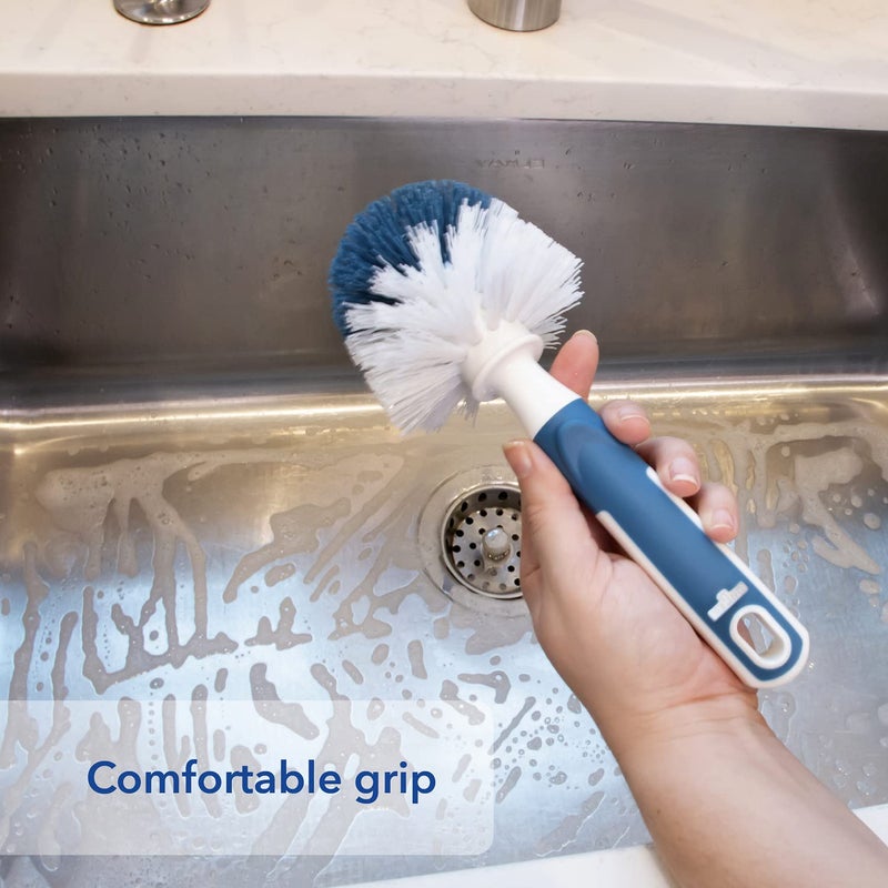 Unger Sink & Dish Scrub Brush - Kitchen Scrub Brush  Dish Washing Scrubber  Small Cleaning Brush  Kitchen Cleaning Supplies  Non-Scratch Bristles  Glassware  Pots  Pans  Tumblers  Drains & Disposals - Image 2