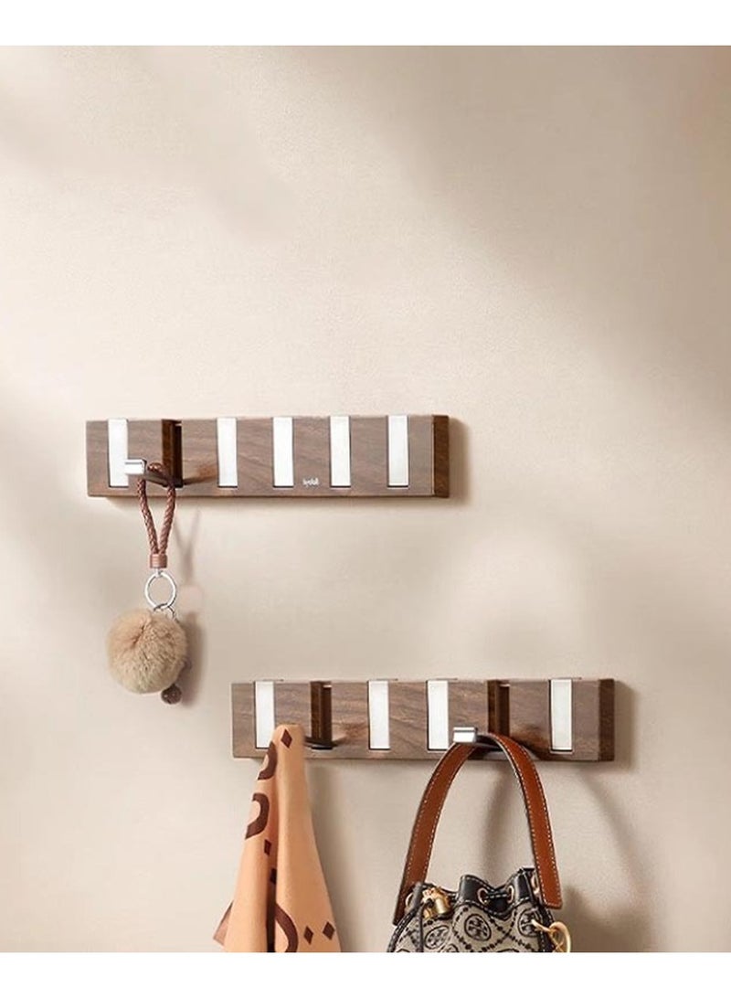 Piano Key Style Self-Adhesive Rectangular Wall Mounted Coat Rack, Modern And Stylish Space Saving Clothes Hanger, Multifunctional Clothes Hanger, Bathroom Hook - Image 1