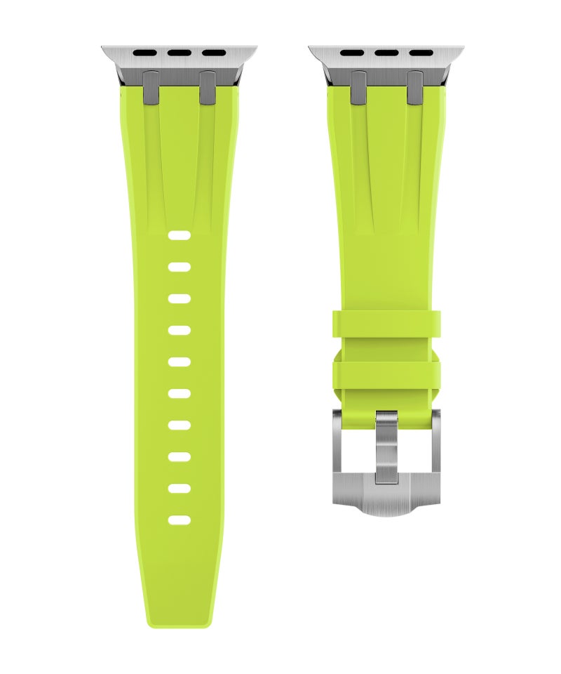 Ready Stock Suitable For Apple Watch Apple Watch Liquid Silicone Strap Stainless Steel Head Ultra Strap - Image 1