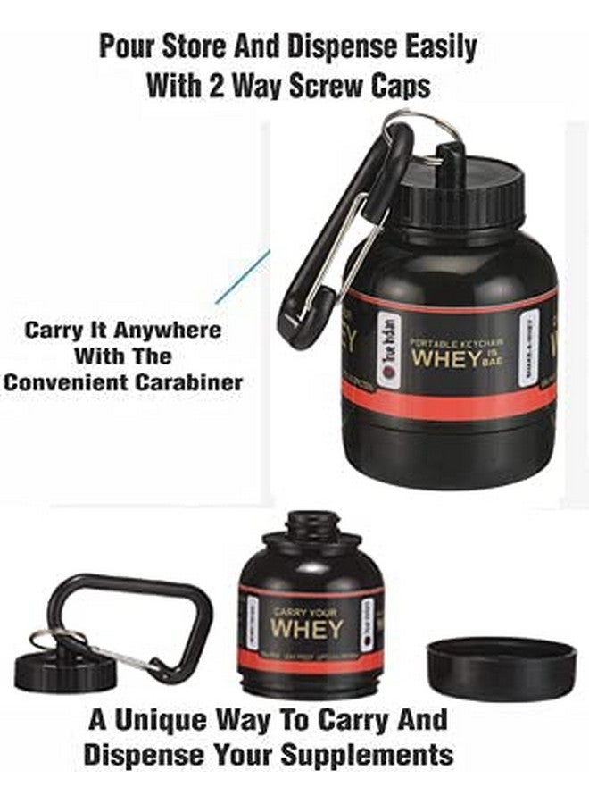 TRUE INDIAN Amazing Whey loader Protein Carry Funnel Portable Protein Whey or Supplement Powder Combo Pack of 2 Carrying Whey Funnel and Container Box with Key-Chain (BLACK) 30 ml, Plastic - Image 5