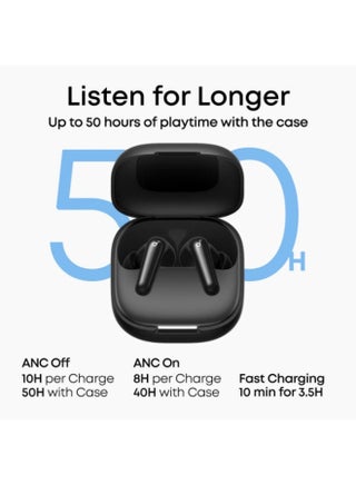 سماعات أذن لاسلكية حقيقية Soundcore R60i NC مع إلغاء الضوضاء التكيفي، LDAC عالي الدقة، 50 ساعة من وقت التشغيل، مكالمات واضحة بالذكاء الاصطناعي، IP55، شحن سريع، أسود - view 5