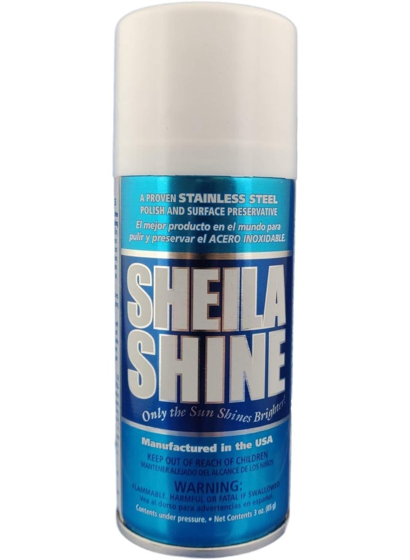 Sheila Shine شيلة شاين 3 أونص. منظف وملمع الفولاذ المقاوم للصدأ، يزيل الدهون، بصمات الأصابع، علامات الماء في المنزل، رذاذ منظف للمطبخ للفولاذ المقاوم للصدأ مثالي للأجهزة، الثلاجة، الحوض، المواقد - Image 1