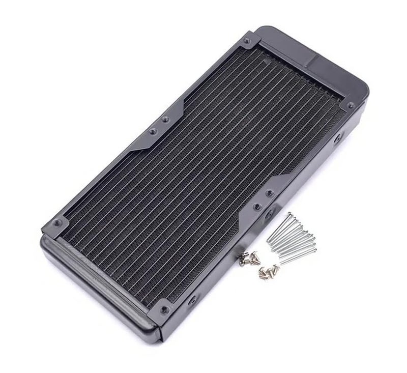 CentIoT - 240mm Radiator Water Cooler Tubes Heat Exchanger Aluminum Water Cooling CPU Heat Sink - For Gaming Computer and Peltier (240mm, Barbed Nozzle) - Image 5