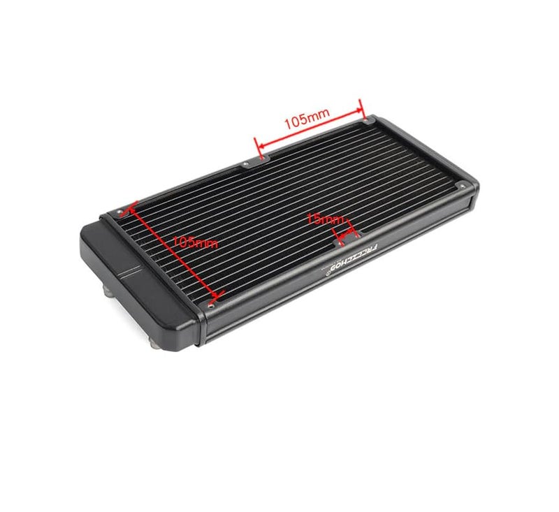 CentIoT - 240mm Radiator Water Cooler Tubes Heat Exchanger Aluminum Water Cooling CPU Heat Sink - For Gaming Computer and Peltier (240mm, Barbed Nozzle) - Image 3